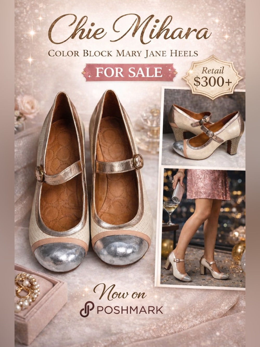 ✨🔥Chie Mihara Colorblock Mary Jane Heels – Size 39